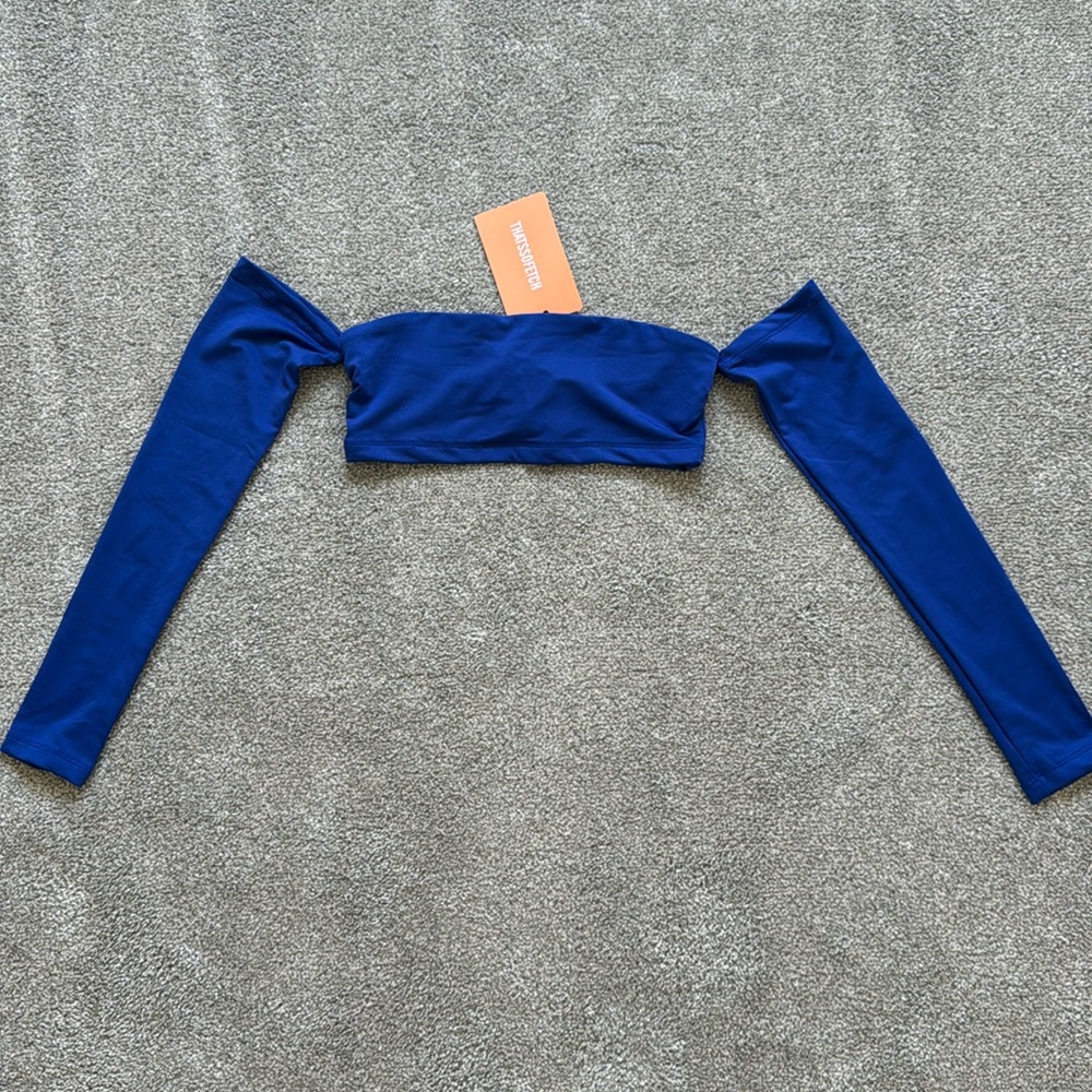 That’s so Fetch Blue Cropped Off The Shoulder Top